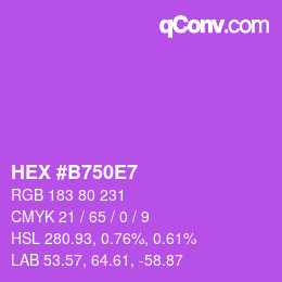 Color code: HEX #B750E7 | qconv.com