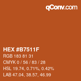 Color code: HEX #B7511F | qconv.com