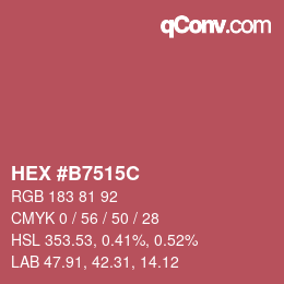 Color code: HEX #B7515C | qconv.com