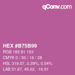 カラーコード: HEX #B75B99 | qconv.com