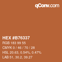 Código de color: HEX #B76337 | qconv.com