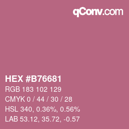 颜色代码: HEX #B76681 | qconv.com