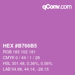 颜色代码: HEX #B766B5 | qconv.com