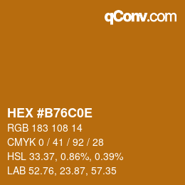 Color code: HEX #B76C0E | qconv.com