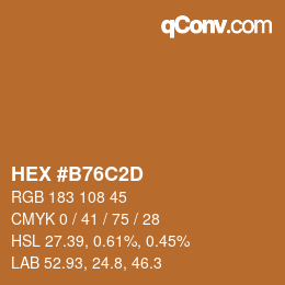 Color code: HEX #B76C2D | qconv.com