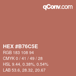 Color code: HEX #B76C5E | qconv.com