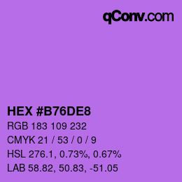 Color code: HEX #B76DE8 | qconv.com