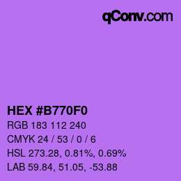 Color code: HEX #B770F0 | qconv.com