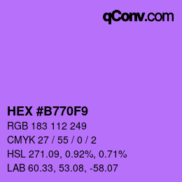 Color code: HEX #B770F9 | qconv.com