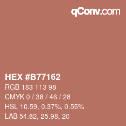 Farbcode: HEX #B77162 | qconv.com