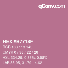 カラーコード: HEX #B7718F | qconv.com
