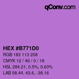 Farbcode: HEX #B771D0 | qconv.com