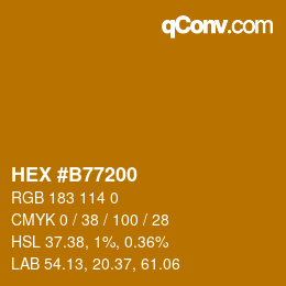 Color code: HEX #B77200 | qconv.com