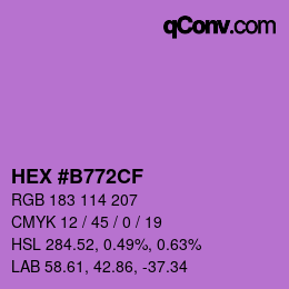 カラーコード: HEX #B772CF | qconv.com