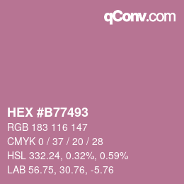カラーコード: HEX #B77493 | qconv.com