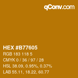 Color code: HEX #B77605 | qconv.com