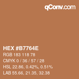颜色代码: HEX #B7764E | qconv.com