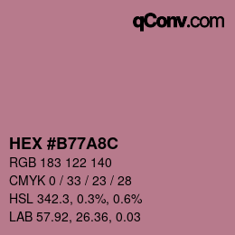 Color code: HEX #B77A8C | qconv.com