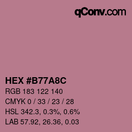 Color code: HEX #B77A8C | qconv.com