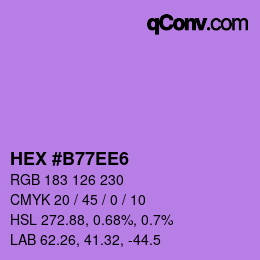 Farbcode: HEX #B77EE6 | qconv.com
