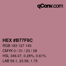 Color code: HEX #B77F8C | qconv.com