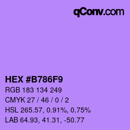 Color code: HEX #B786F9 | qconv.com