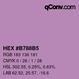 颜色代码: HEX #B788B5 | qconv.com