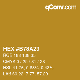 Color code: HEX #B78A23 | qconv.com