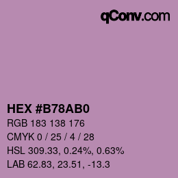 Farbcode: HEX #B78AB0 | qconv.com