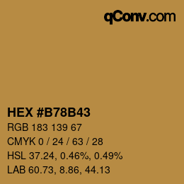 Color code: HEX #B78B43 | qconv.com