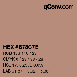 Color code: HEX #B78C7B | qconv.com