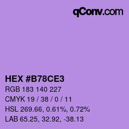Color code: HEX #B78CE3 | qconv.com