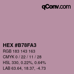 Farbcode: HEX #B78FA3 | qconv.com