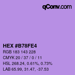 Color code: HEX #B78FE4 | qconv.com