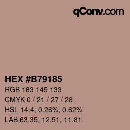 Código de color: HEX #B79185 | qconv.com