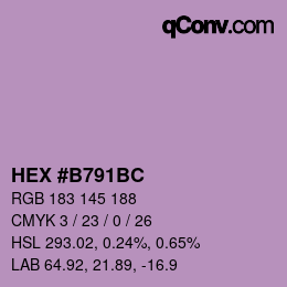 Farbcode: HEX #B791BC | qconv.com