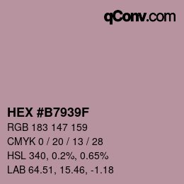 Color code: HEX #B7939F | qconv.com