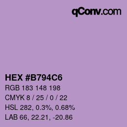 Color code: HEX #B794C6 | qconv.com