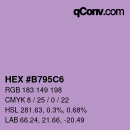 颜色代码: HEX #B795C6 | qconv.com