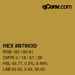 Color code: HEX #B7963D | qconv.com