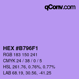 Color code: HEX #B796F1 | qconv.com