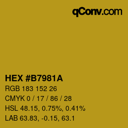 Color code: HEX #B7981A | qconv.com