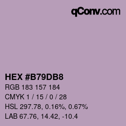 颜色代码: HEX #B79DB8 | qconv.com
