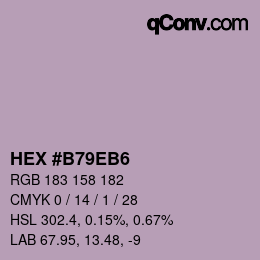 Color code: HEX #B79EB6 | qconv.com