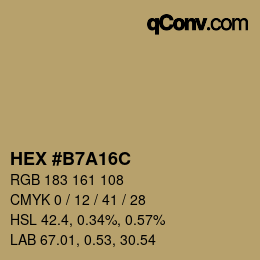 Color code: HEX #B7A16C | qconv.com