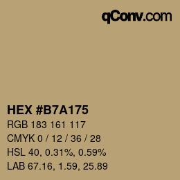 カラーコード: HEX #B7A175 | qconv.com