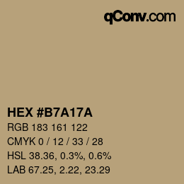 Color code: HEX #B7A17A | qconv.com
