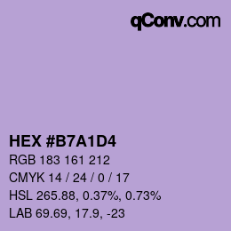 颜色代码: HEX #B7A1D4 | qconv.com