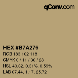 Código de color: HEX #B7A276 | qconv.com