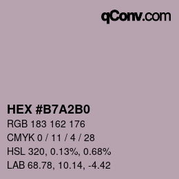 カラーコード: HEX #B7A2B0 | qconv.com